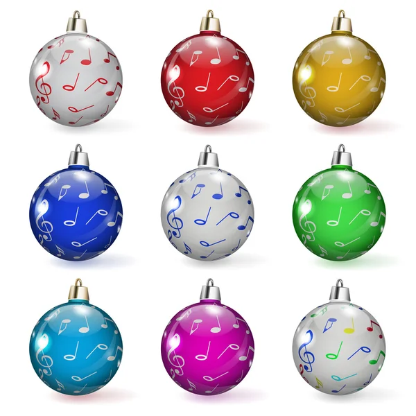 Conjunto de bolas de Navidad — Vector de stock