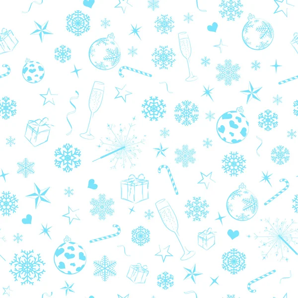 Seamless pattern from christmas symbols — Stock Vector