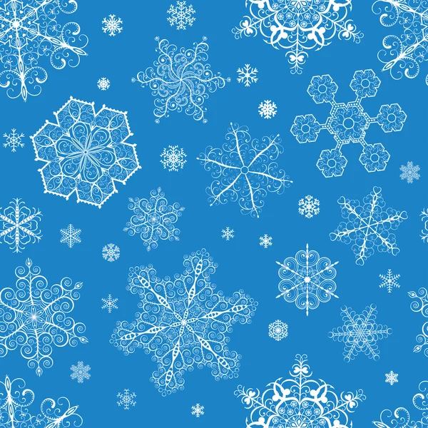 Patrón sin costuras de Navidad de copos de nieve — Archivo Imágenes Vectoriales