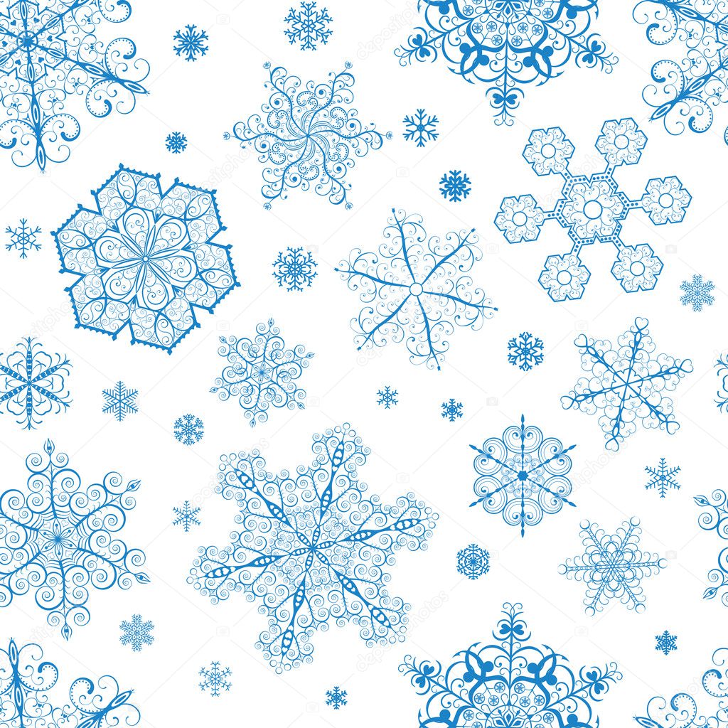Christmas seamless pattern from snowflakes
