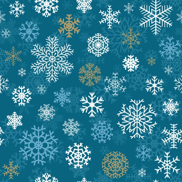 Karácsonyi varrat nélküli mintát a hópelyhek — Stock Vector