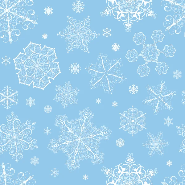 Patrón sin costuras de Navidad de copos de nieve — Archivo Imágenes Vectoriales