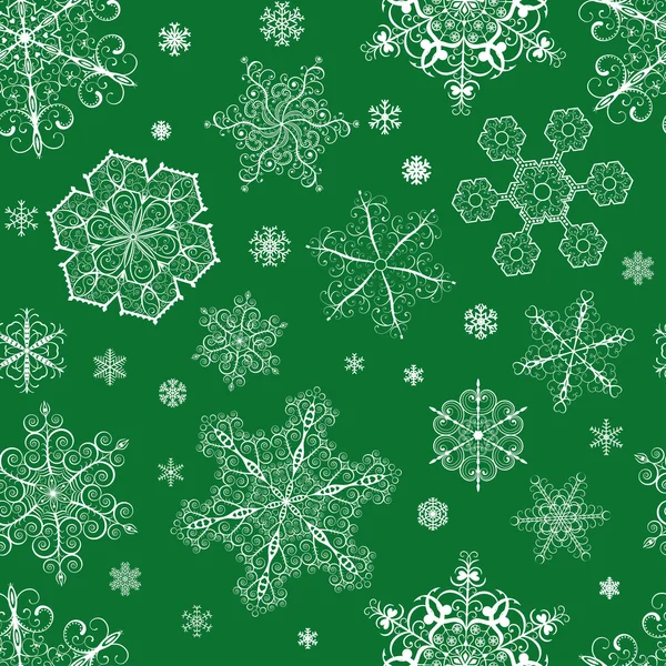 Patrón sin costuras de Navidad de copos de nieve — Vector de stock