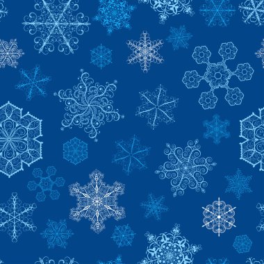 küçük ve büyük kar taneleri ile Noel seamless modeli