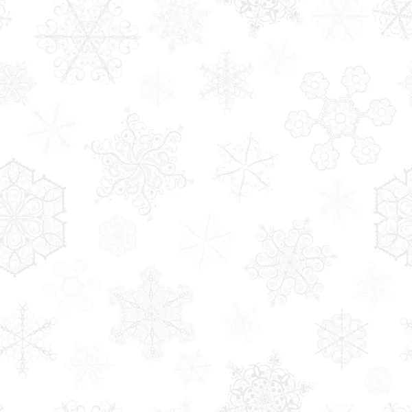 Vánoční bezešvé vzor s velkými a malými sněhové vločky — Stockový vektor