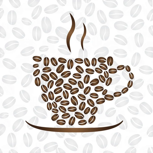 Чашка кофе, состоящая из кофейных зерен — стоковый вектор