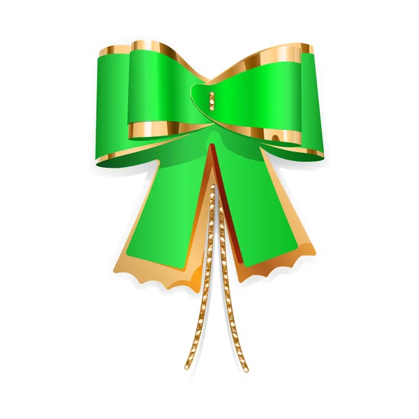 グリーンとゴールドの弓 — ストックベクタ