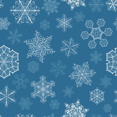 küçük ve büyük kar taneleri ile Noel seamless modeli