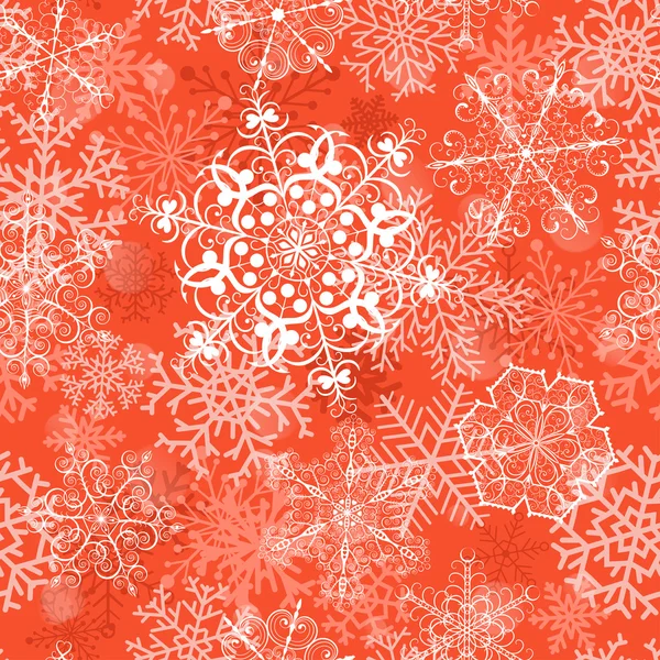 Motif sans couture de Noël avec flocons de neige — Image vectorielle