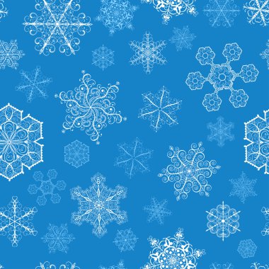 küçük ve büyük kar taneleri ile Noel seamless modeli
