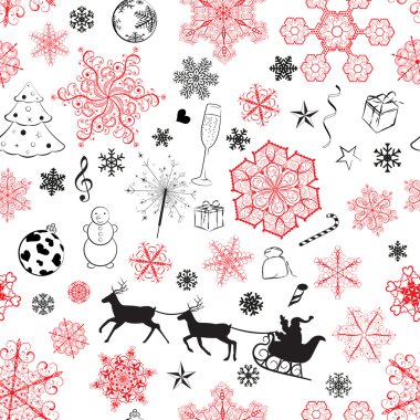 Noel seamless kırmızı-siyah modeli