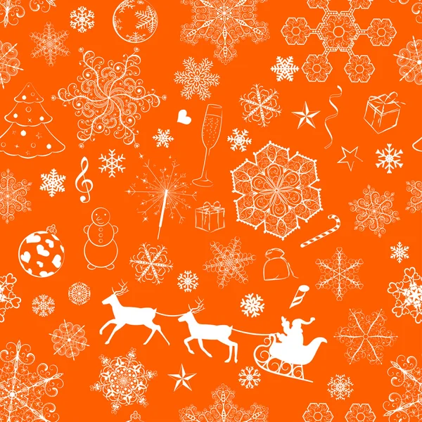 クリスマスのシームレスなオレンジ色のパターン — ストックベクタ