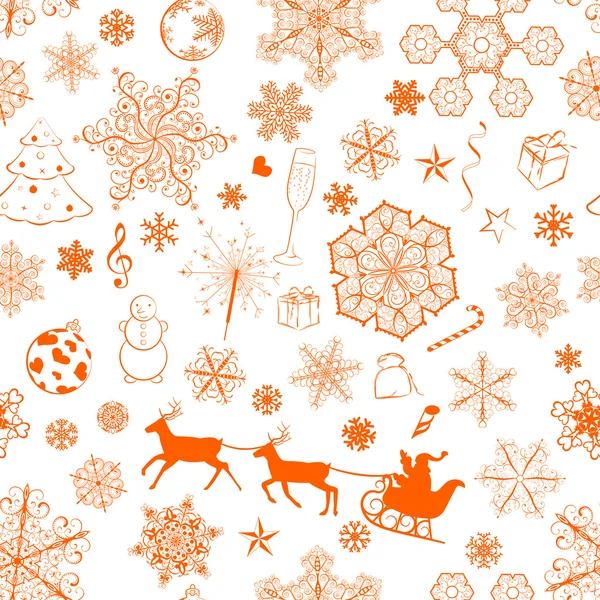 Weihnachten nahtlose orange Muster — Stockvektor