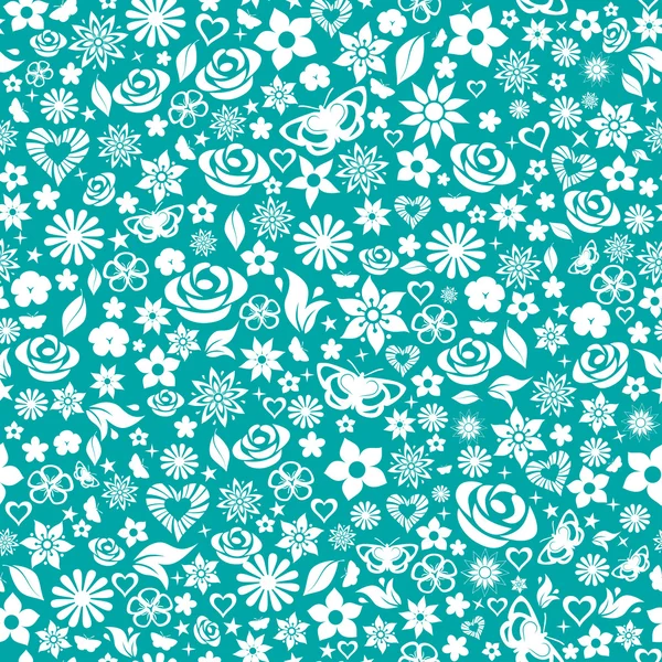 Seamless pattern of flowers — Stock Vector