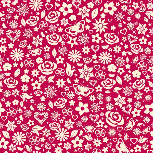 Seamless pattern of flowers — Stock Vector