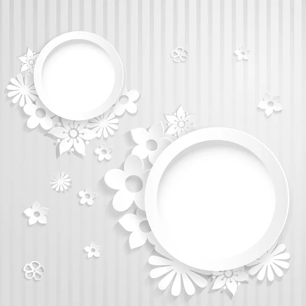 Papírové květiny se dvěma kroužky — Stockový vektor
