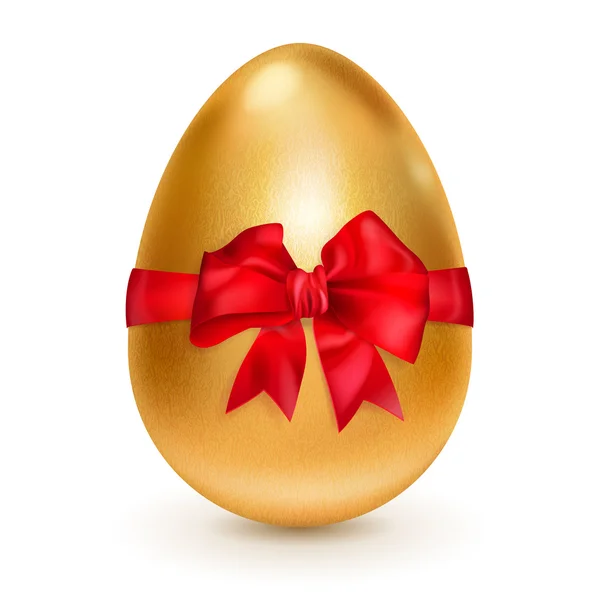 Kırmızı yay ile altın yumurta — Stok Vektör