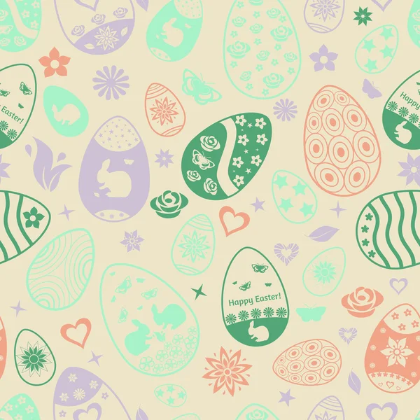Patrón inconsútil de huevos de Pascua — Archivo Imágenes Vectoriales