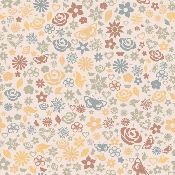 Multicolore motif sans couture de fleurs — Image vectorielle