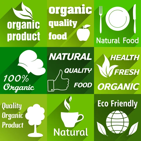 Organic flat icons — Stock Vector