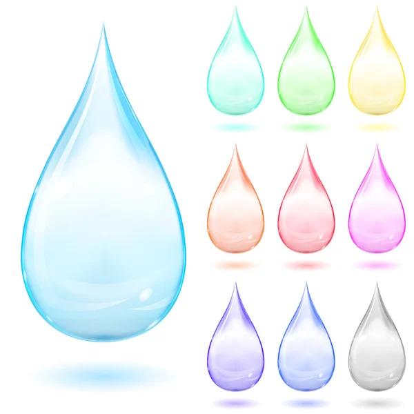 Set of multicolored drops — Stock Vector