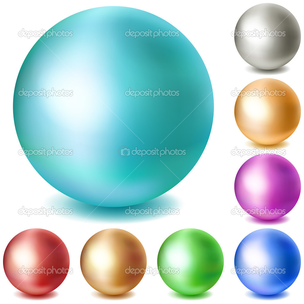 Set of multicolored matte spheres