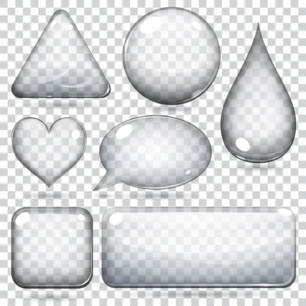 Transparent glass shapes — Stock Vector