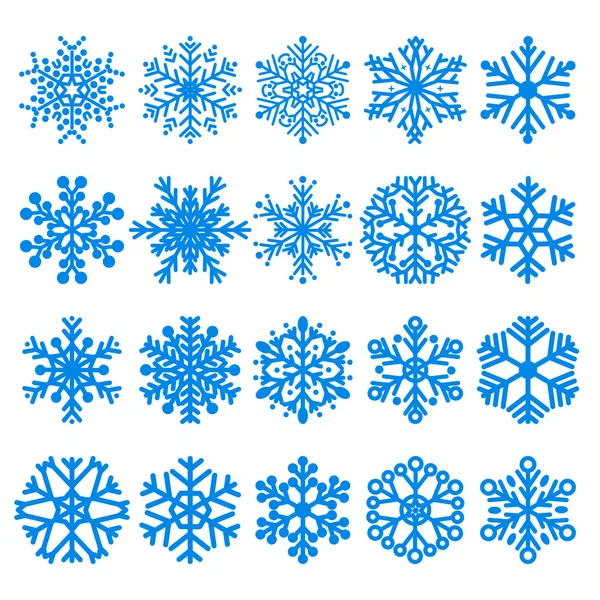 Set di fiocchi di neve — Vettoriale Stock