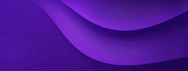 Eğri çizgilerden ve mor renkli yarım ton noktalardan oluşan soyut arkaplan