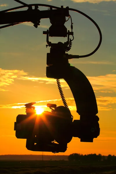 Camera op de ondergaande zon — Stockfoto