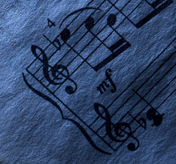 Piyano müziği ve notlar, eski kağıt kapat Stok Resim