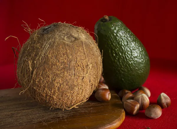 Coconut avocado and chestnut — Stock Photo, Image
