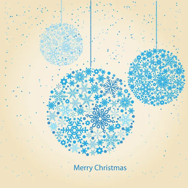 Boules de Noël avec flocons de neige — Image vectorielle