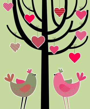 Aşk kuşları kartı