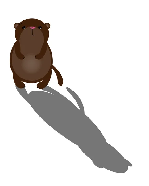 Lindo dibujo animado marmota — Vector de stock
