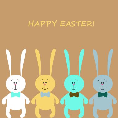 Paskalya kartı ile renkli tavşan