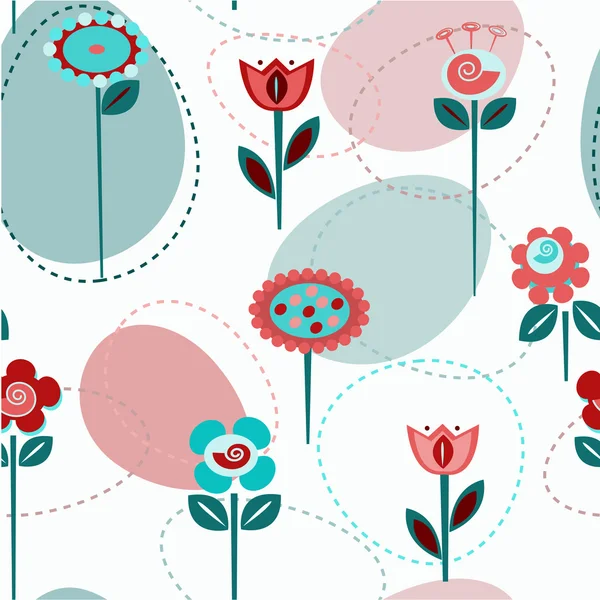 Fleurs mignonnes, sans couture — Image vectorielle