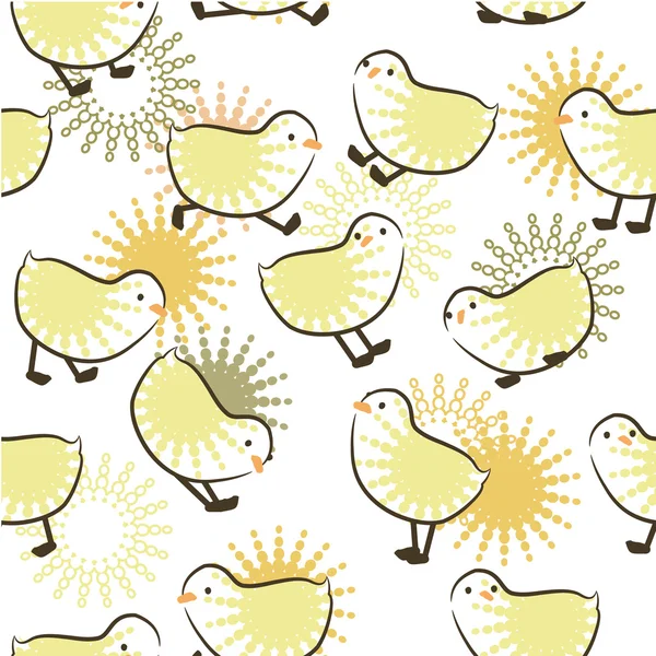 Seamless pattern with chicks — Stock Vector