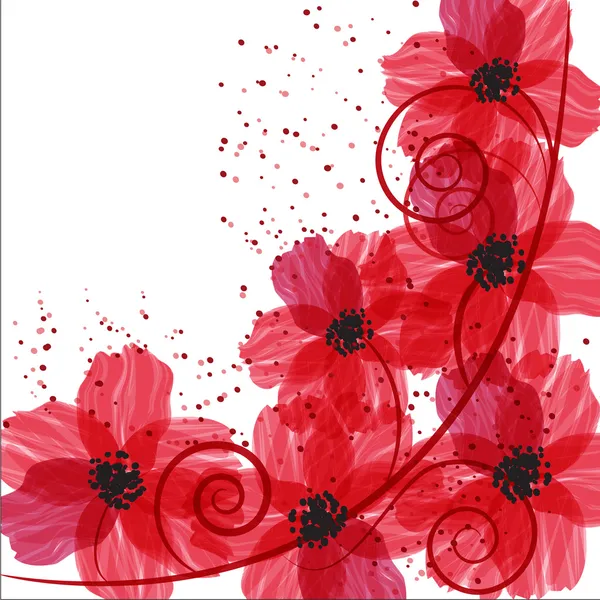 Invitacion flores rojas imágenes de stock de arte vectorial | Depositphotos