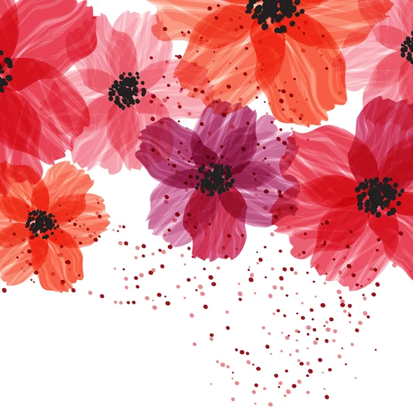 Rode bloemen — Stockvector