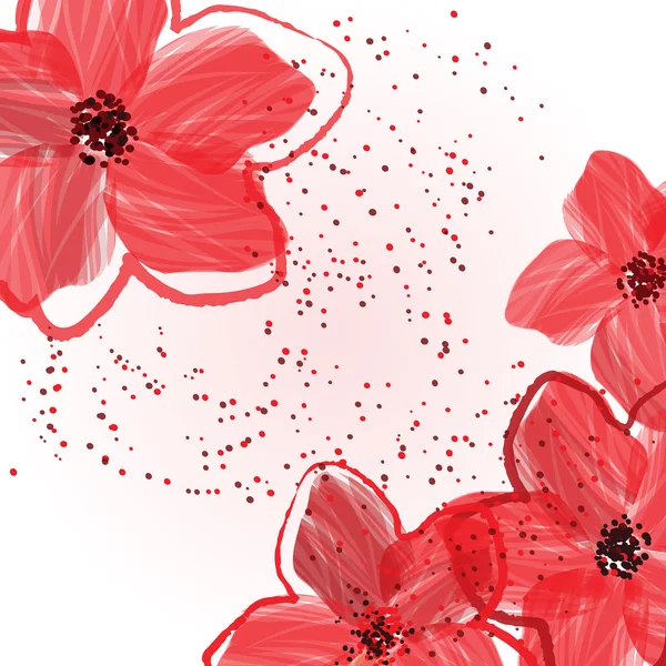 Czerwone kwiaty — Wektor stockowy