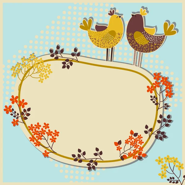 Birds greeting card — Stock Vector