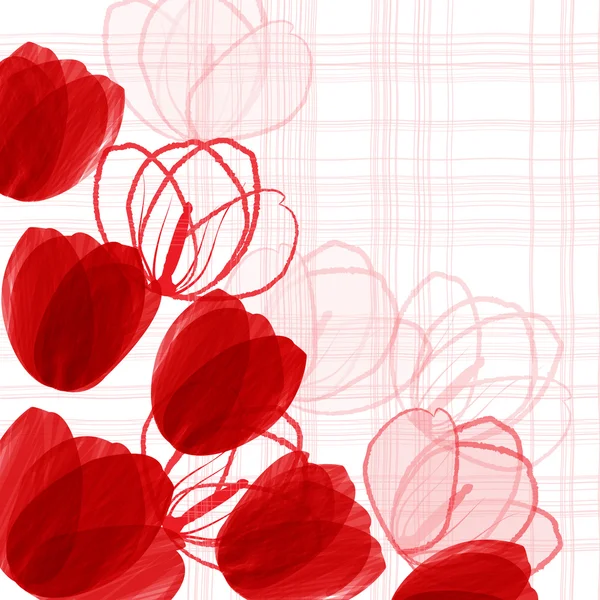 Tulipanes rojos — Vector de stock