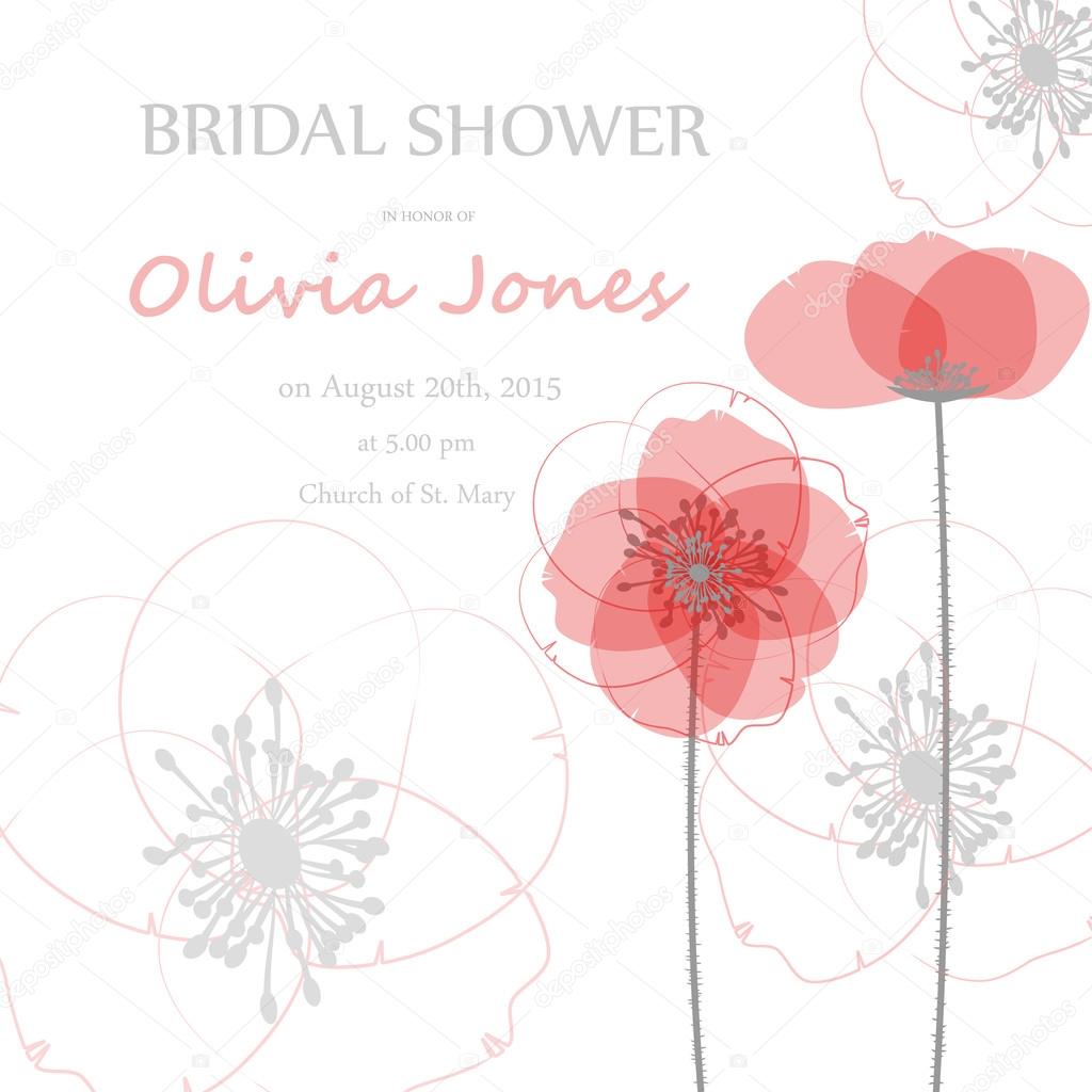 Bridal shower or wedding invitation or card