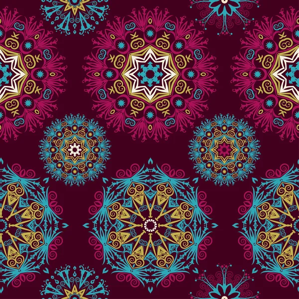 Mandala abstracto sin costura — Vector de stock