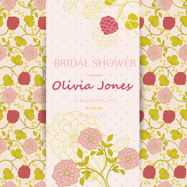 Bridal shower or wedding invitation or card — Stock Vector