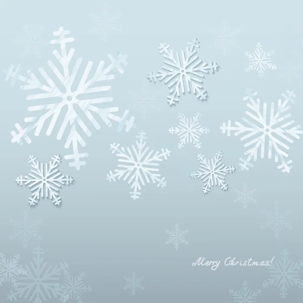 Copos de nieve fondo de Navidad — Vector de stock