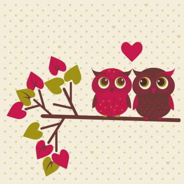 iki sevimli baykuşlar aşık