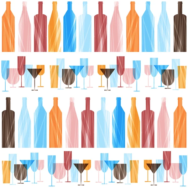 Bottles and glasses — Stock Vector