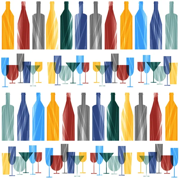 Bottles and glasses — Stock Vector